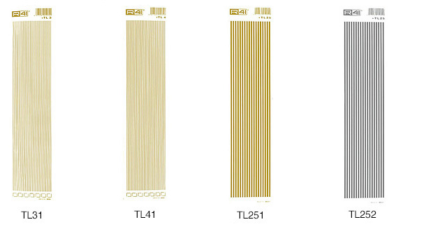 Decorazioni trasferibili: Foglio cm9x35 Linee oro