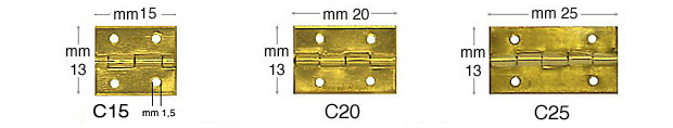 Cerniere ferro ottonato mm 13x15 - Confez.200