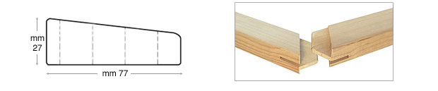 Listelli abete per telai di mm 77x27 - Lunghezza cm 35