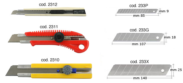 Coltello a lame spezzabili - Formato piccolo