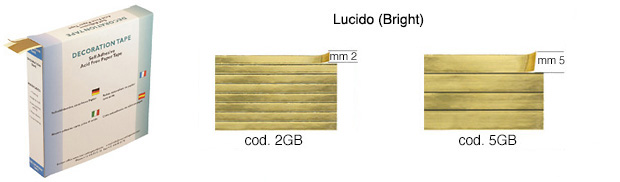 Nastri decorativi - Oro lucido - mt 12 - 8 strisce da 2 mm