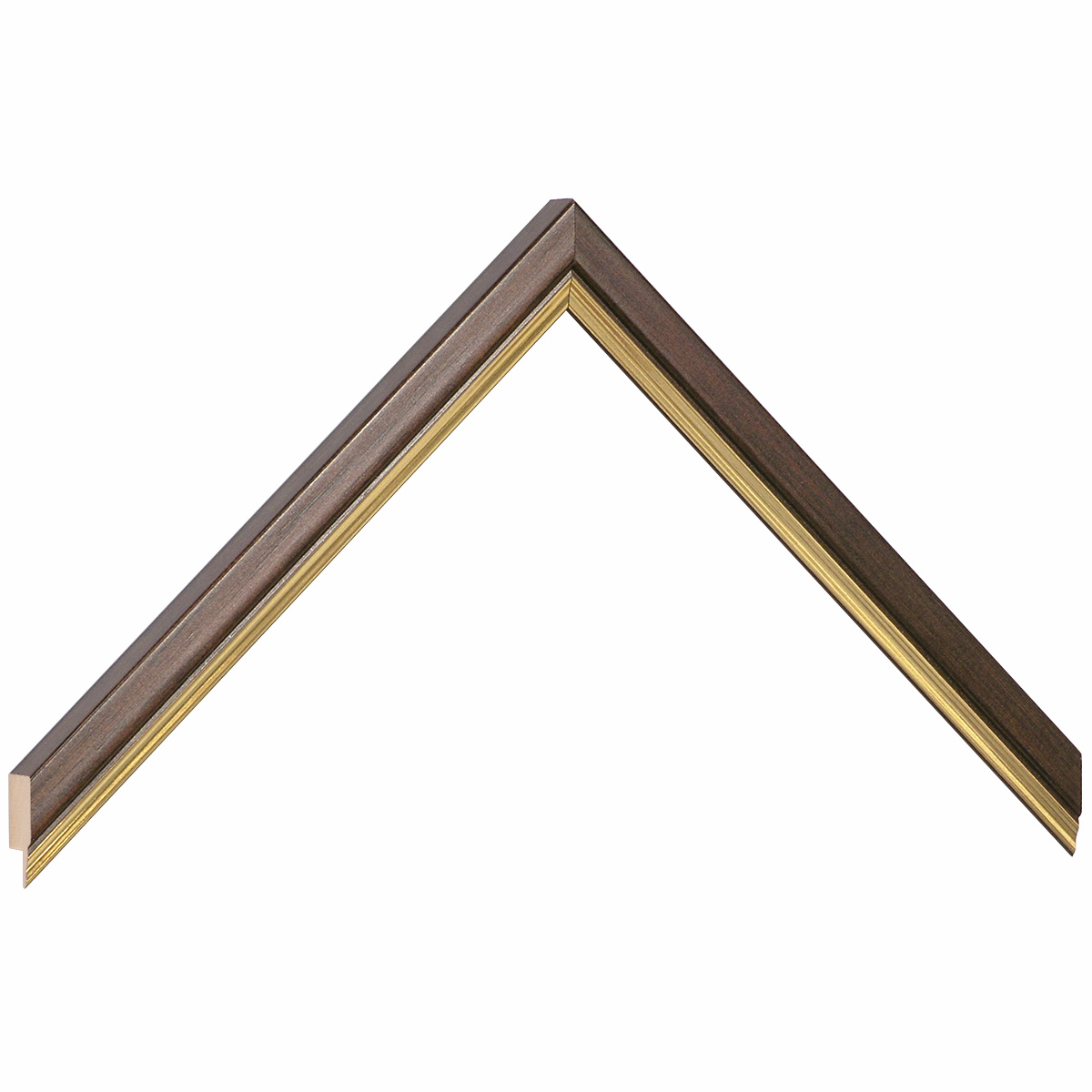 Asta in ayous - Larghezza 15mm Altezza 15 - Noce con filo oro - Campione