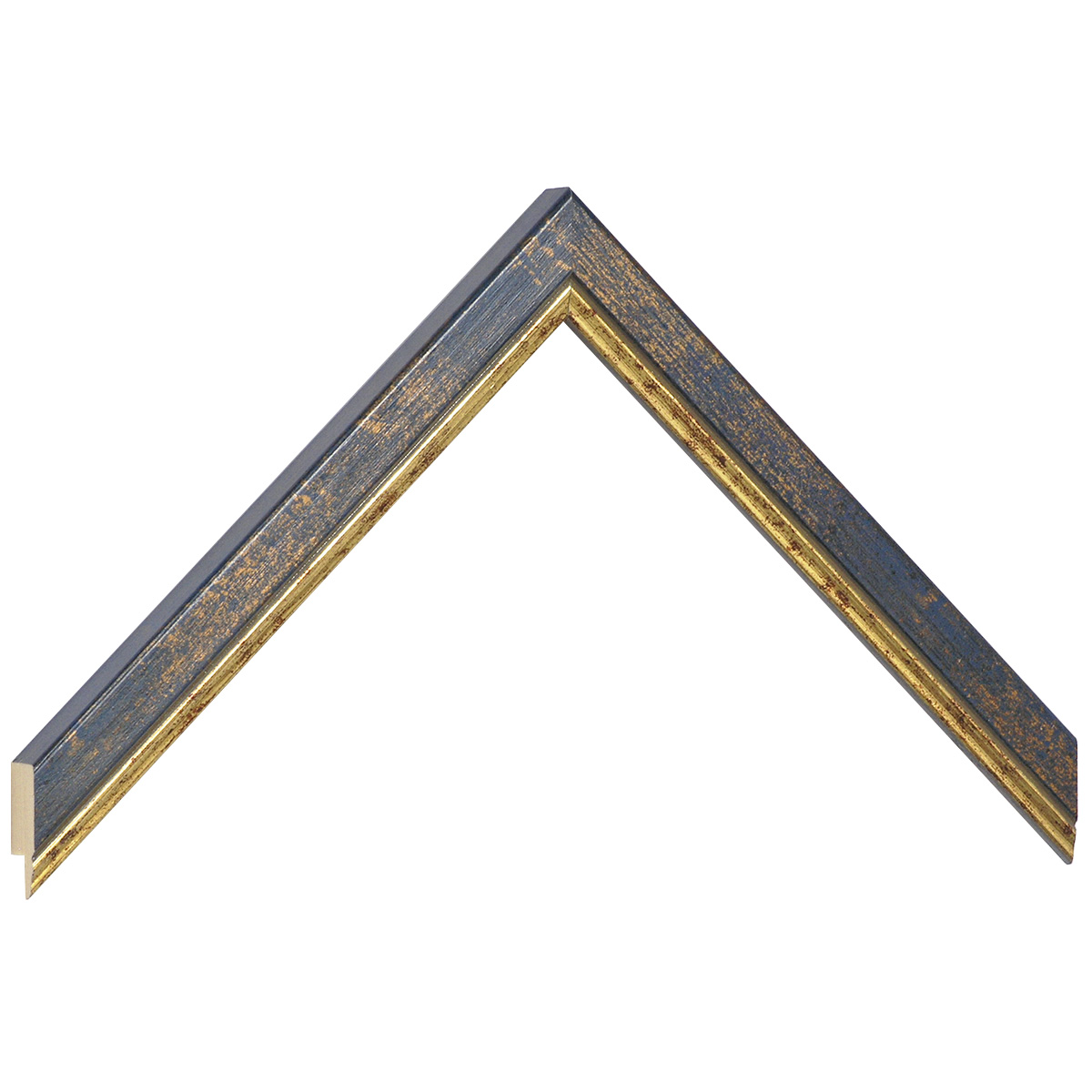 Asta pino giuntato - Larghezza 18mm Altezza 13 - Azzurro con filo oro - Campione