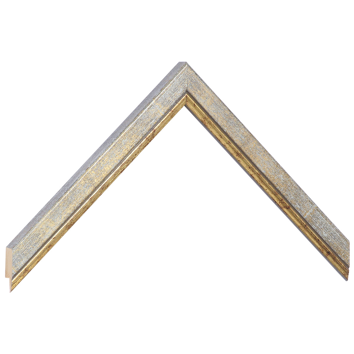 Asta pino giuntato - Larghezza 18mm Altezza 13 - Biancastro con filo oro - Campione