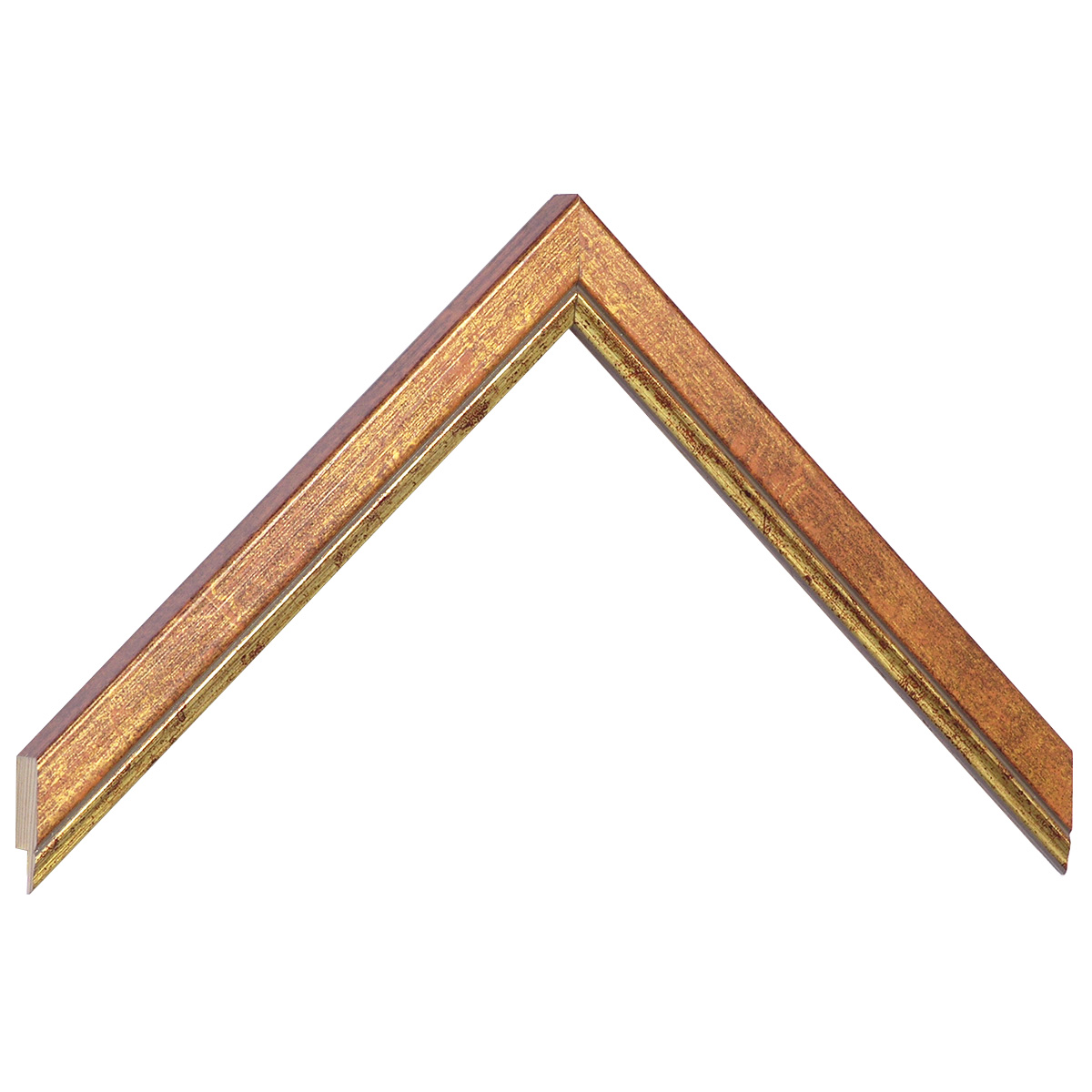 Asta pino giuntato - Larghezza 18mm Altezza 13 - colore ocra e filo oro - Campione
