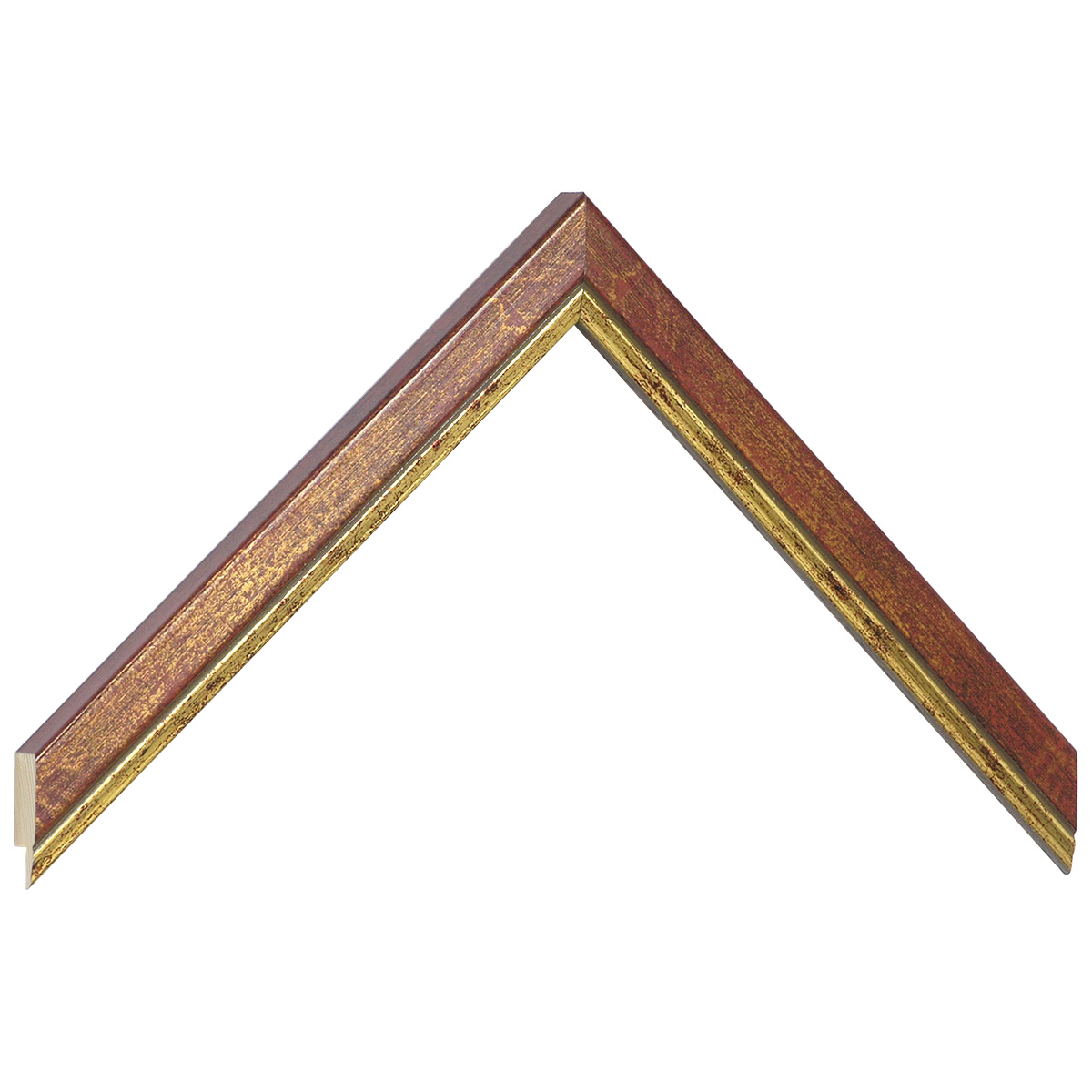 Asta pino giuntato - Larghezza 18mm Altezza 13 - Rosso con filo oro - Campione