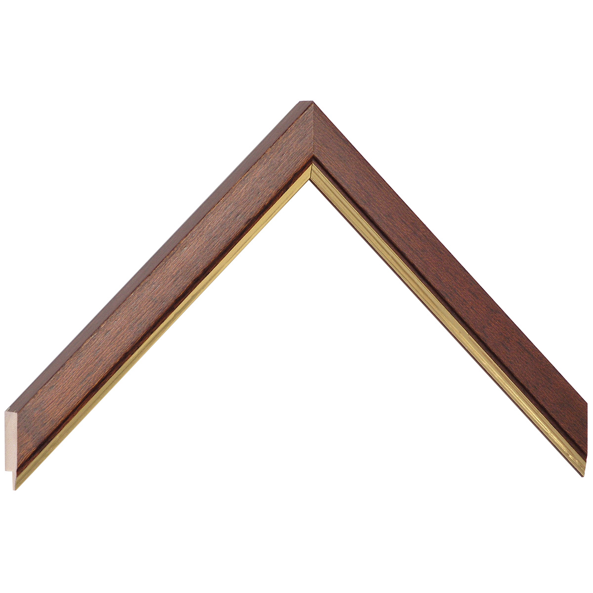 Asta pino giuntato - Larghezza 20mm Altezza 13 - Noce con filo oro - Campione