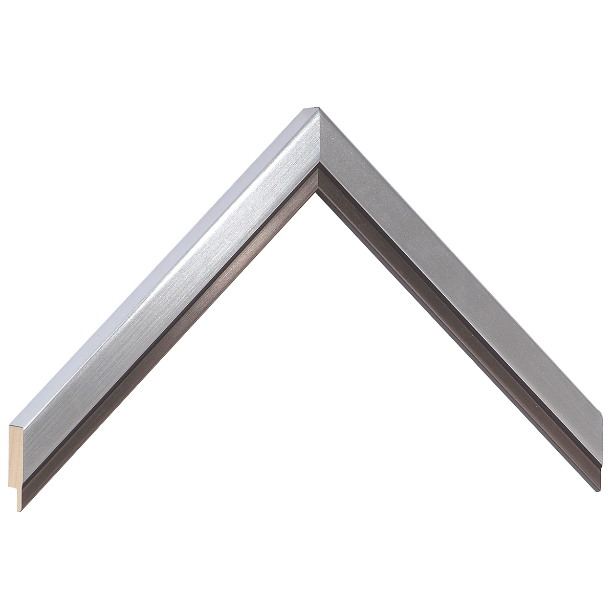 Asta in ayous - Larghezza 20mm Altezza 15 - Argento con filo nero - Campione