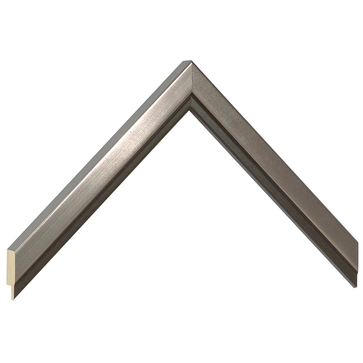 Asta in ayous - Larghezza 20mm Altezza 15 - Peltro con filo nero - Campione