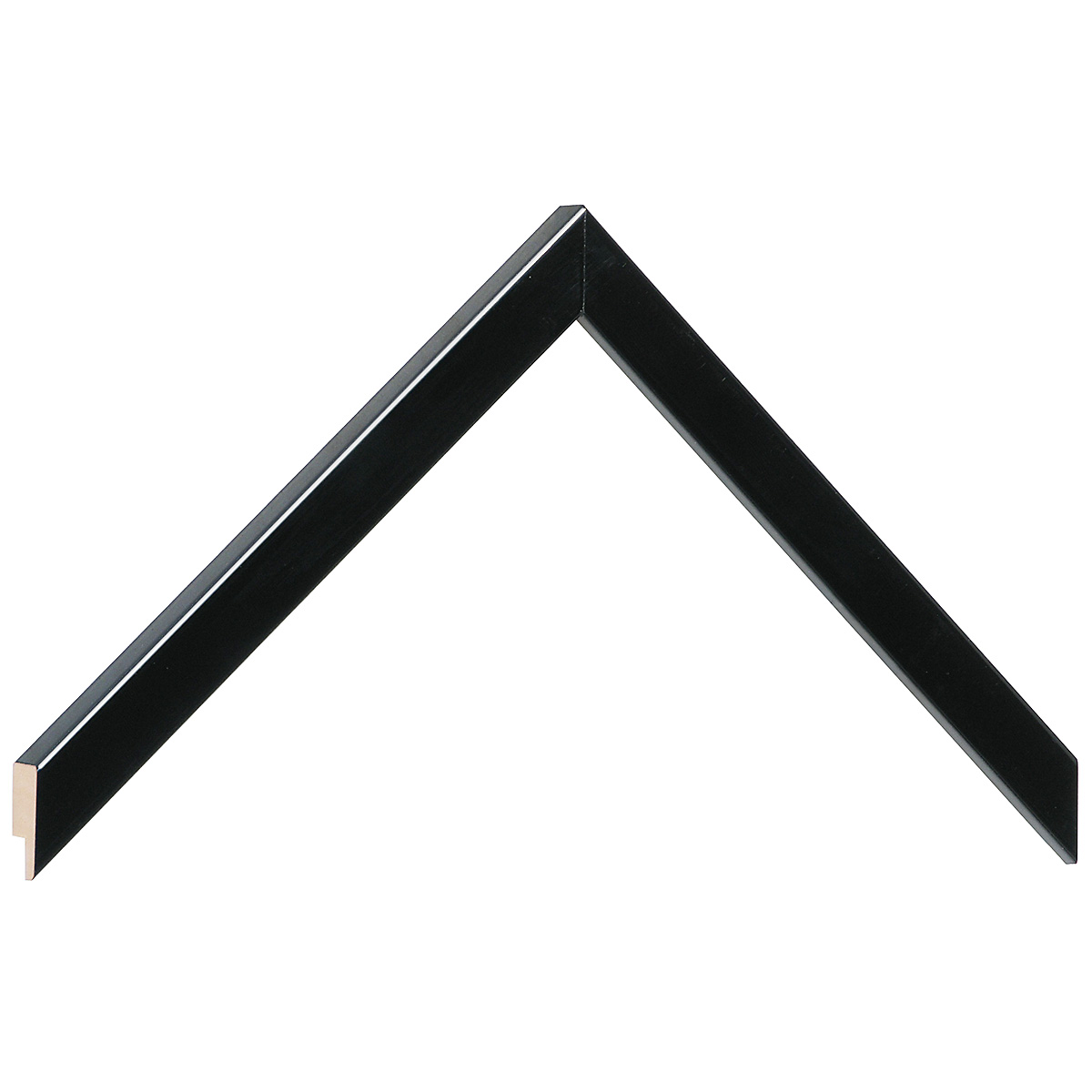 Asta in ayous piatta - Larghezza 15mm Altezza 14 - Nero lucido - Campione