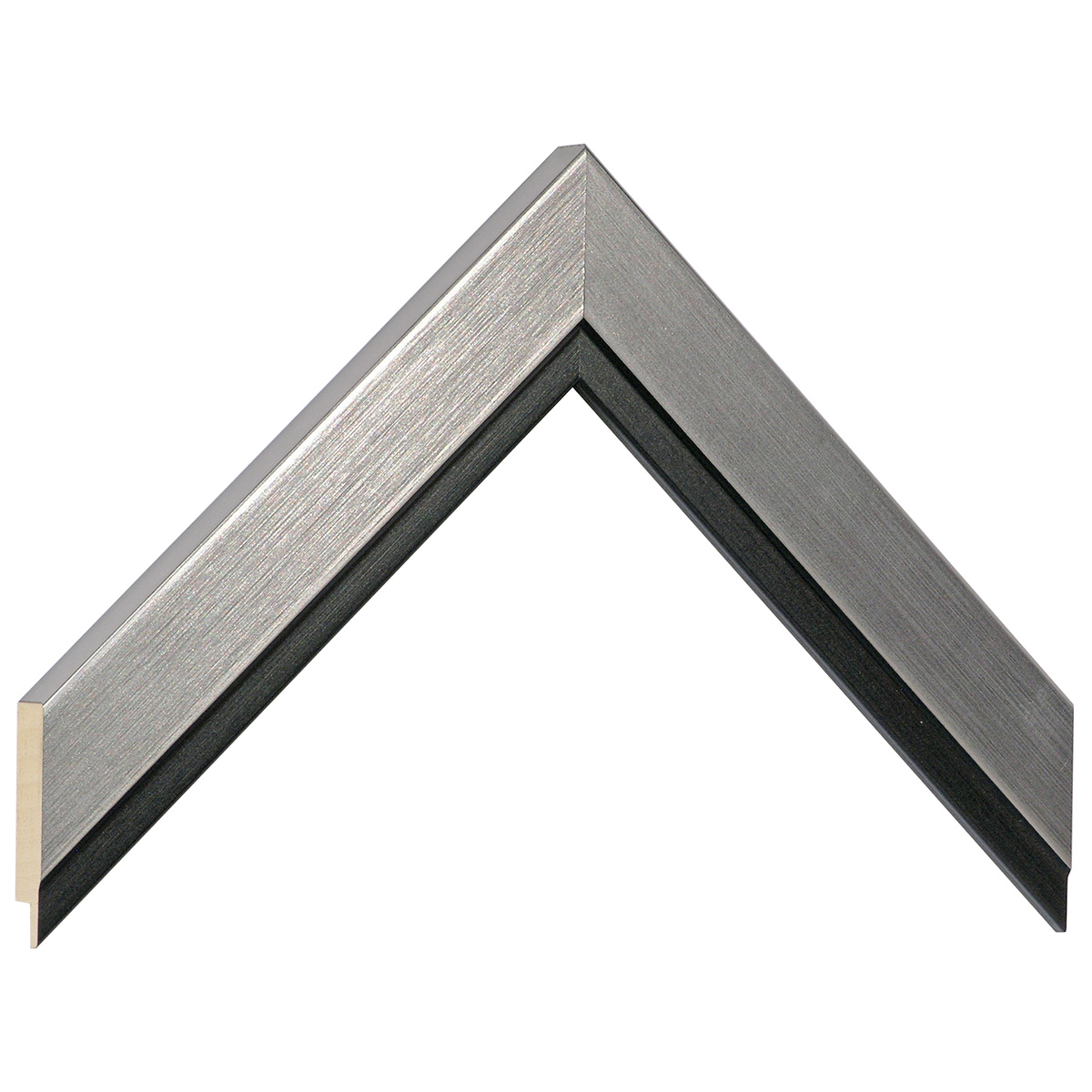 Asta in ayous - Larghezza 32mm Altezza 15 - Peltro, filo nero - Campione