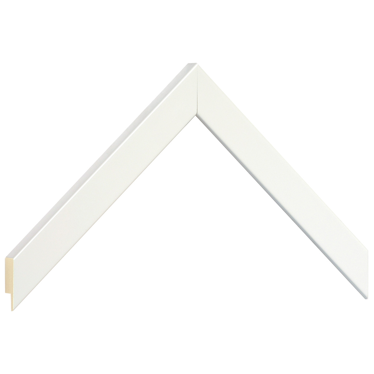 Asta in ayous piatta - Larghezza 20mm Altezza 14 - Bianco lucido - Campione