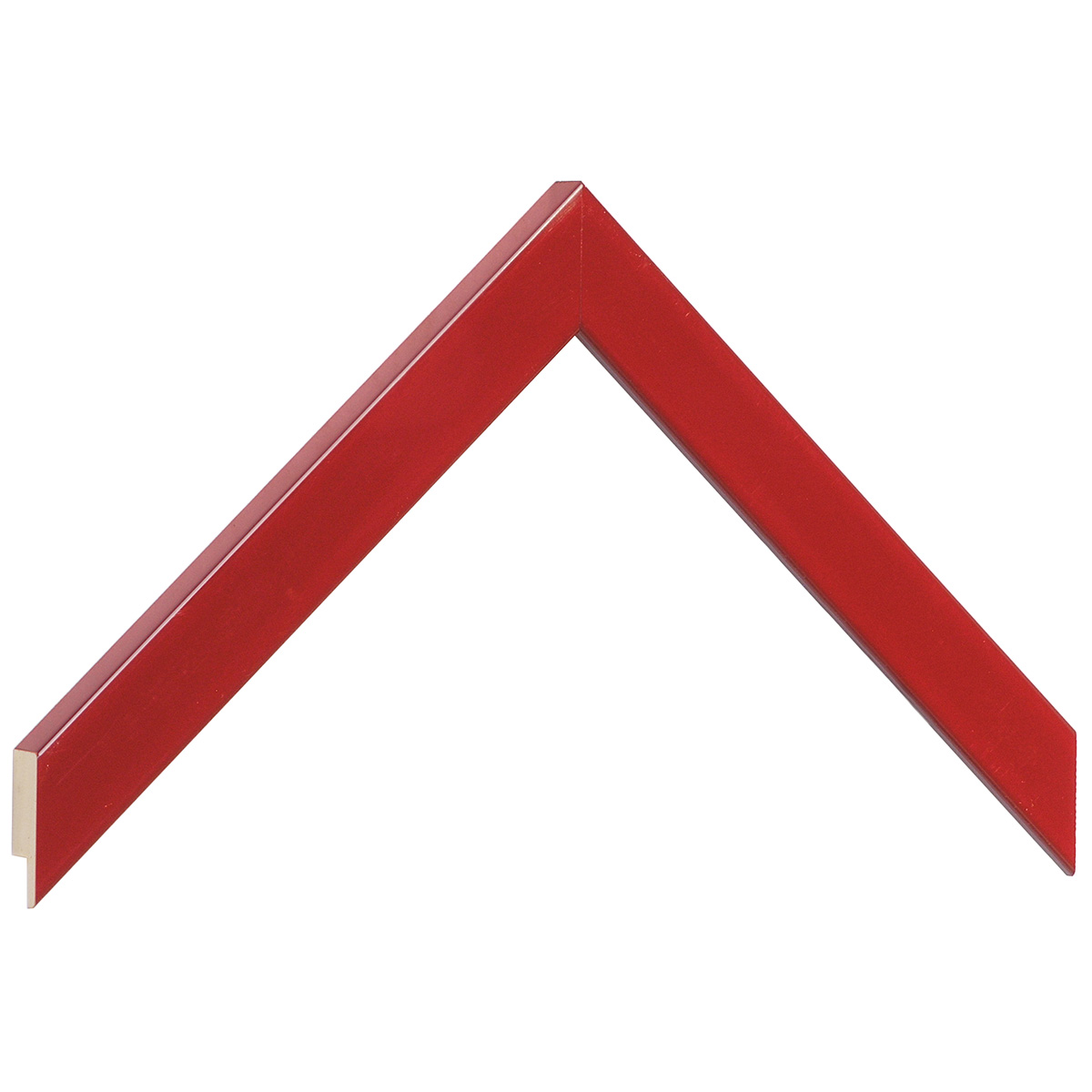 Asta in ayous piatta - Larghezza 20mm Altezza 14 - Rosso lucido - Campione