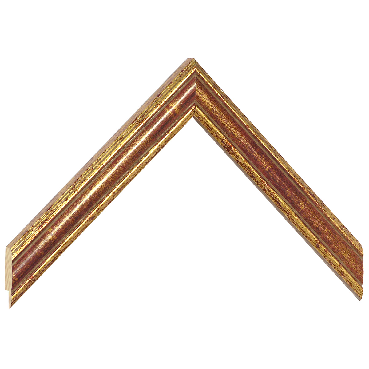 Asta in ayous - Larghezza 24mm Altezza 13 - Oro con fascia rossa - Campione