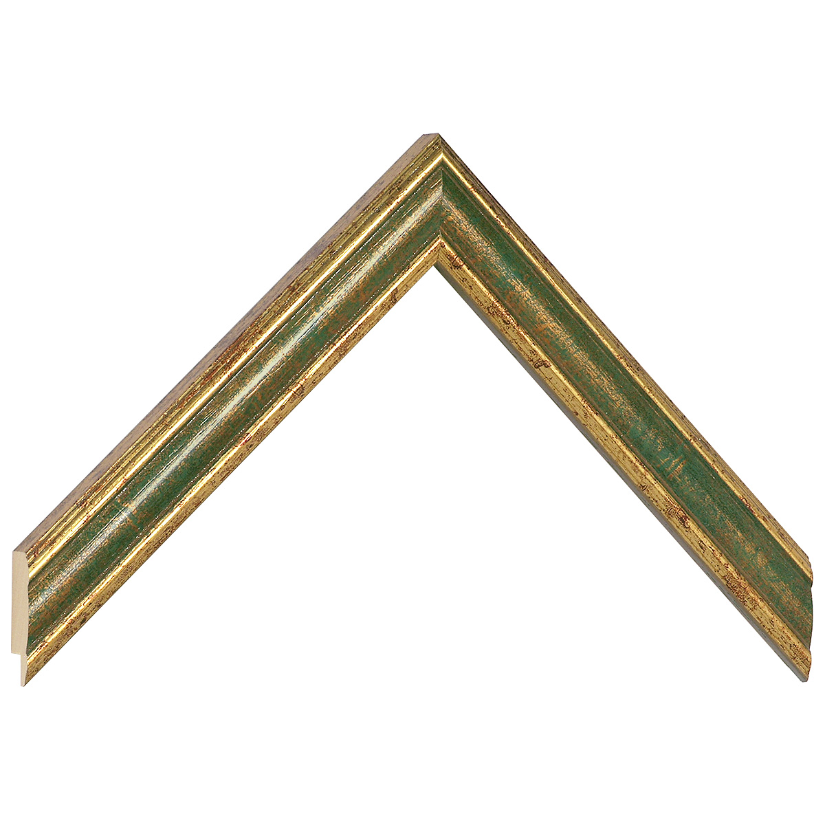 Asta pino giuntato - Larghezza 24mm Altezza 13 - Oro con fascia verde - Campione
