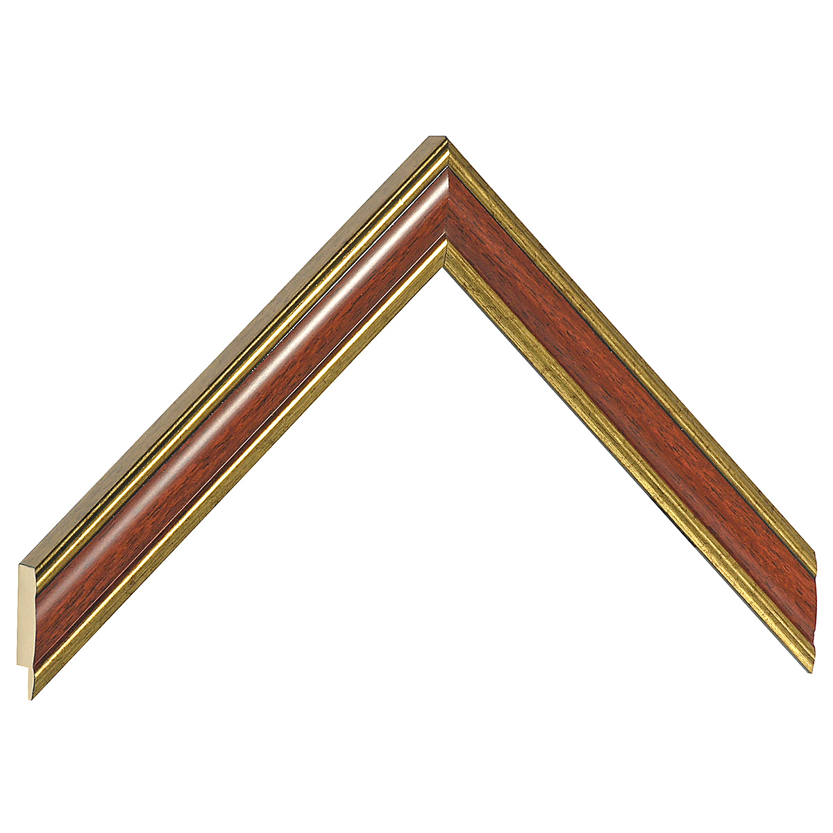 Asta pino giuntato - Larghezza 24mm Altezza 13 - Oro con fascia mogano - Campione