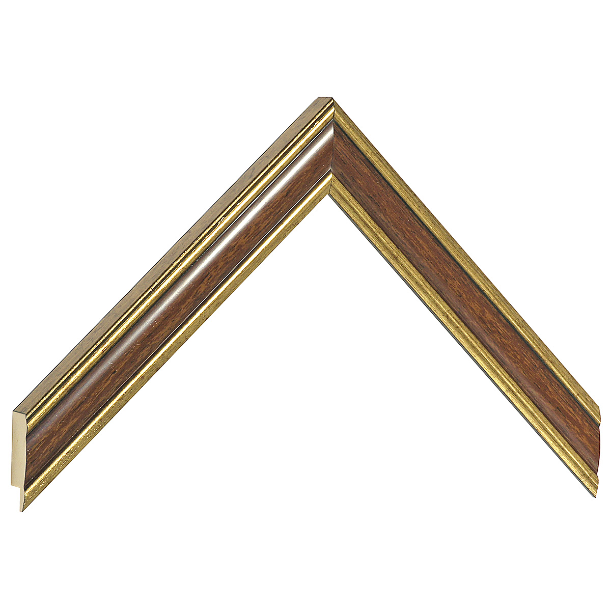 Asta pino giuntato - Larghezza 24mm Altezza 13 - Oro con fascia noce - Campione