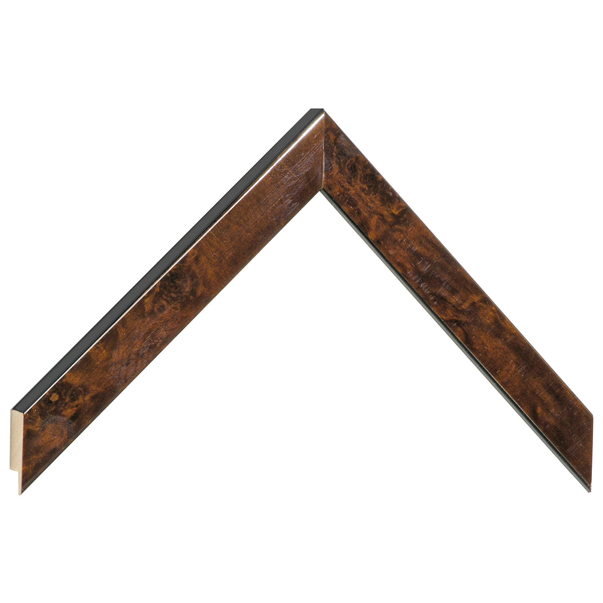 Asta in radica - Larghezza 20mm Altezza 14 - Lucida colore noce - Campione