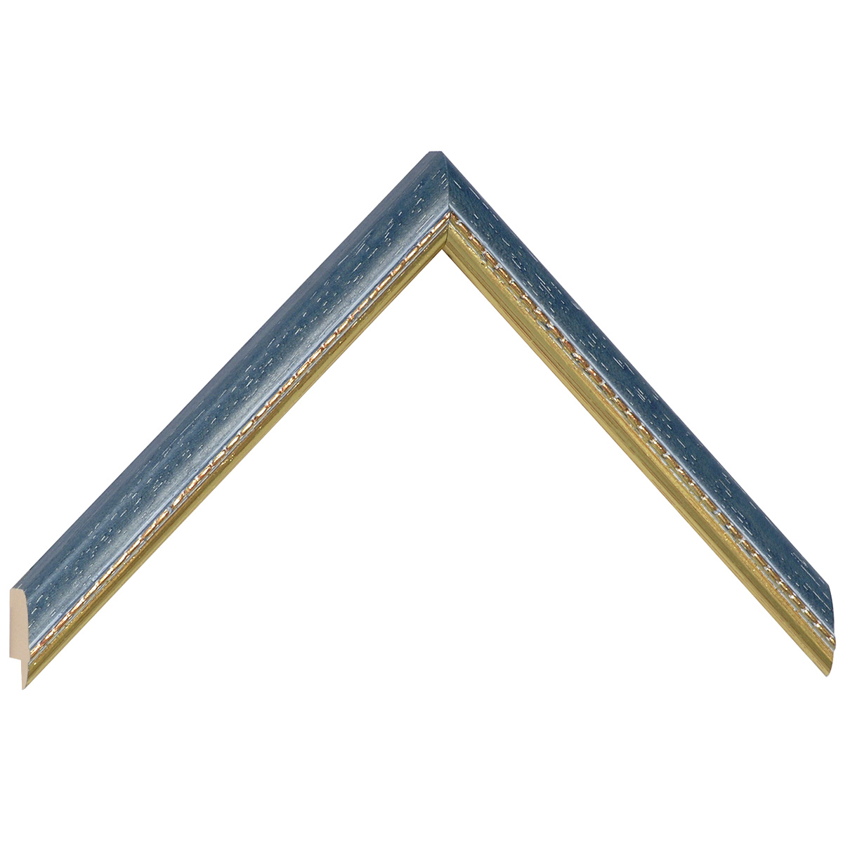 Asta in ayous - Larghezza 17mm Altezza 15 - Blu, decorazioni dorate - Campione