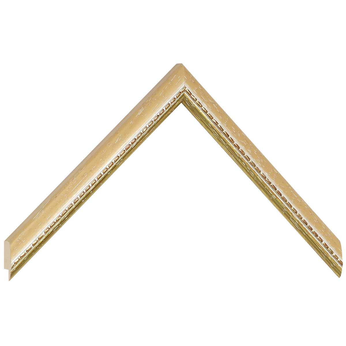 Asta in ayous - Larghezza 17mm Altezza 15 - Crema, decorazioni dorate - Campione