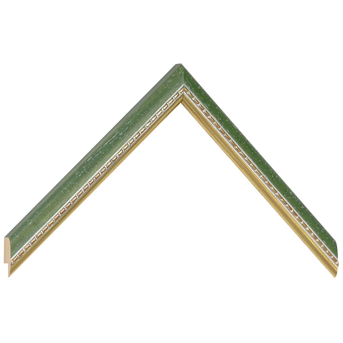 Asta in ayous - Larghezza 17mm Altezza 15 - Verde, decorazioni dorate - Campione