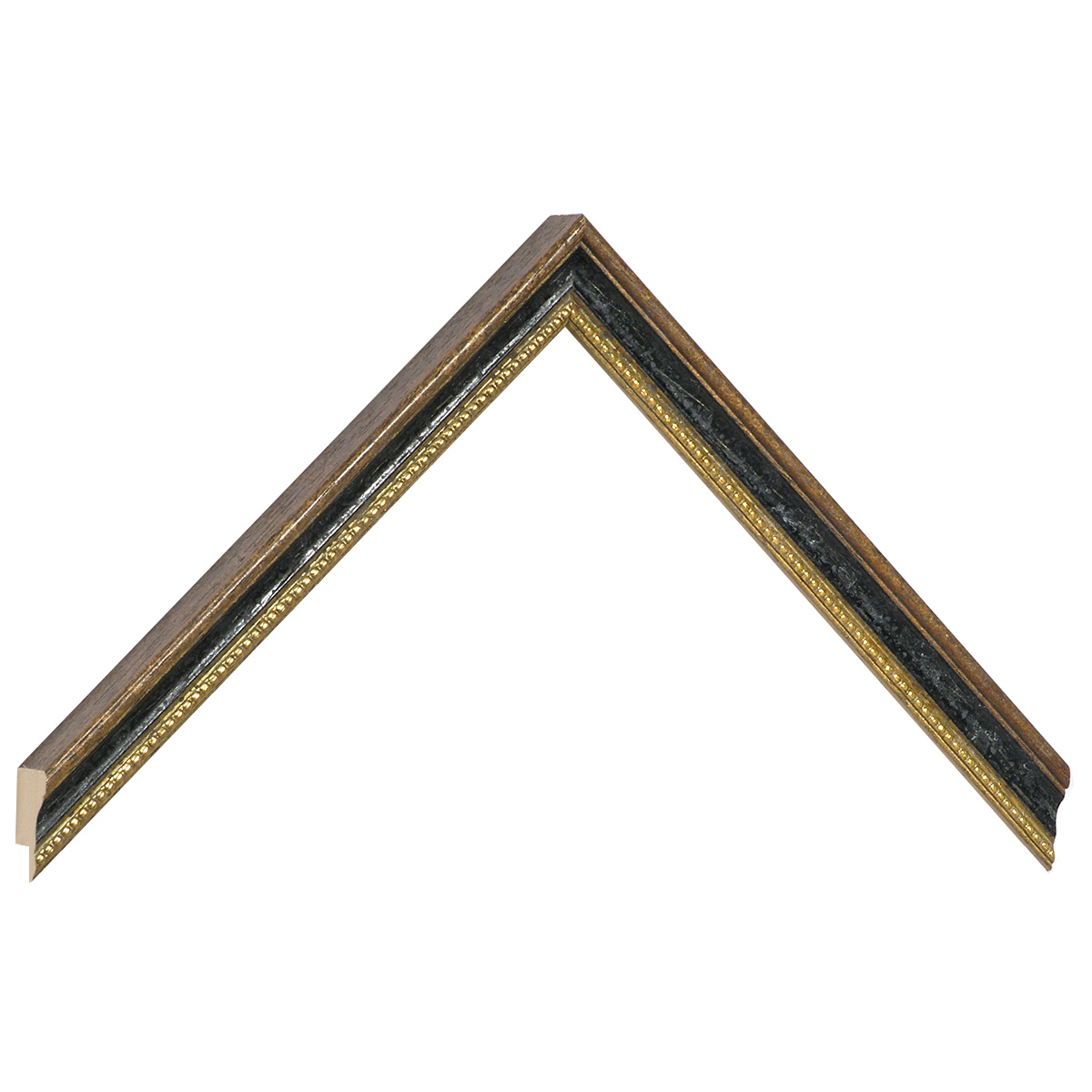 Asta in ayous - Larghezza 15mm Altezza 18 - Noce, gola grigia, filo oro - Campione