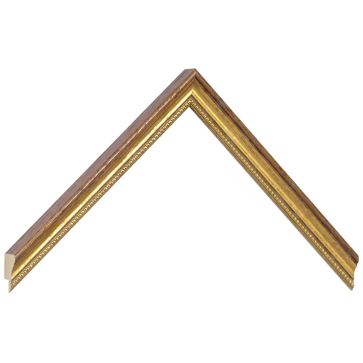 Asta in ayous - Larghezza 15mm Altezza 18 - Noce, gola dorata, filo oro - Campione