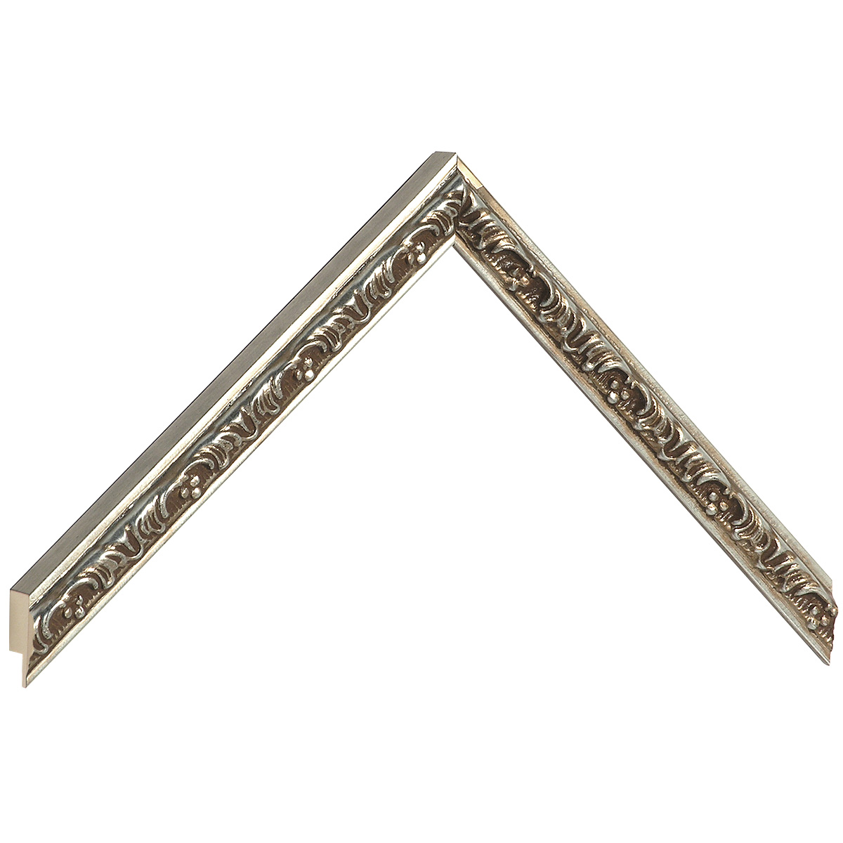 Asta pino giuntato - Larghezza 16mm Altezza 16 - Argento con decorazioni - Campione