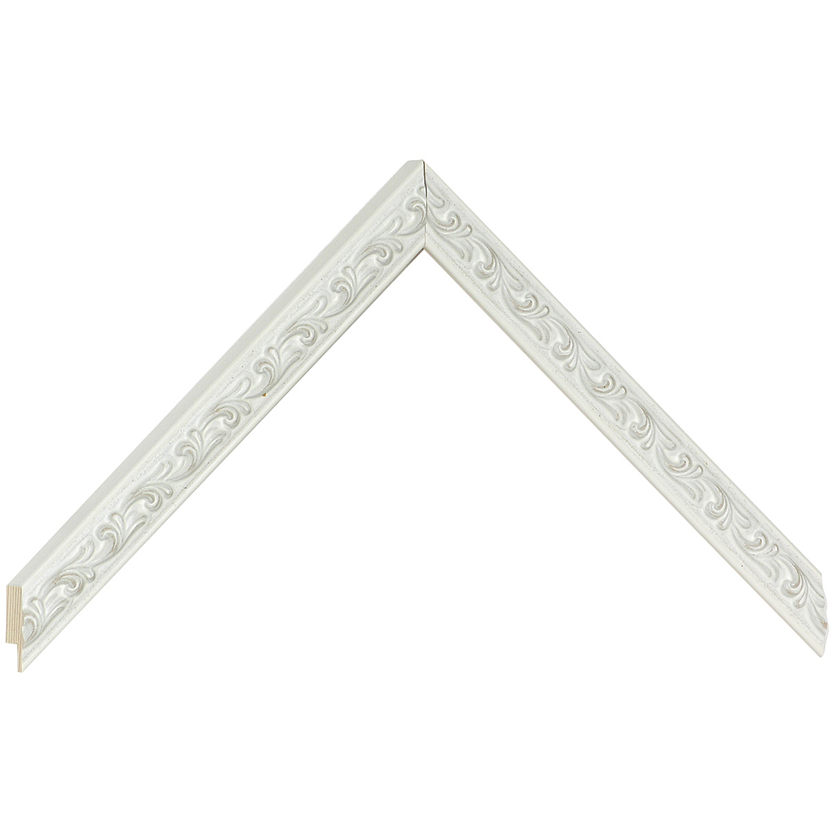 Asta pino giuntato - Larghezza 16mm Altezza 17 - Bianco con decorazioni - Campione