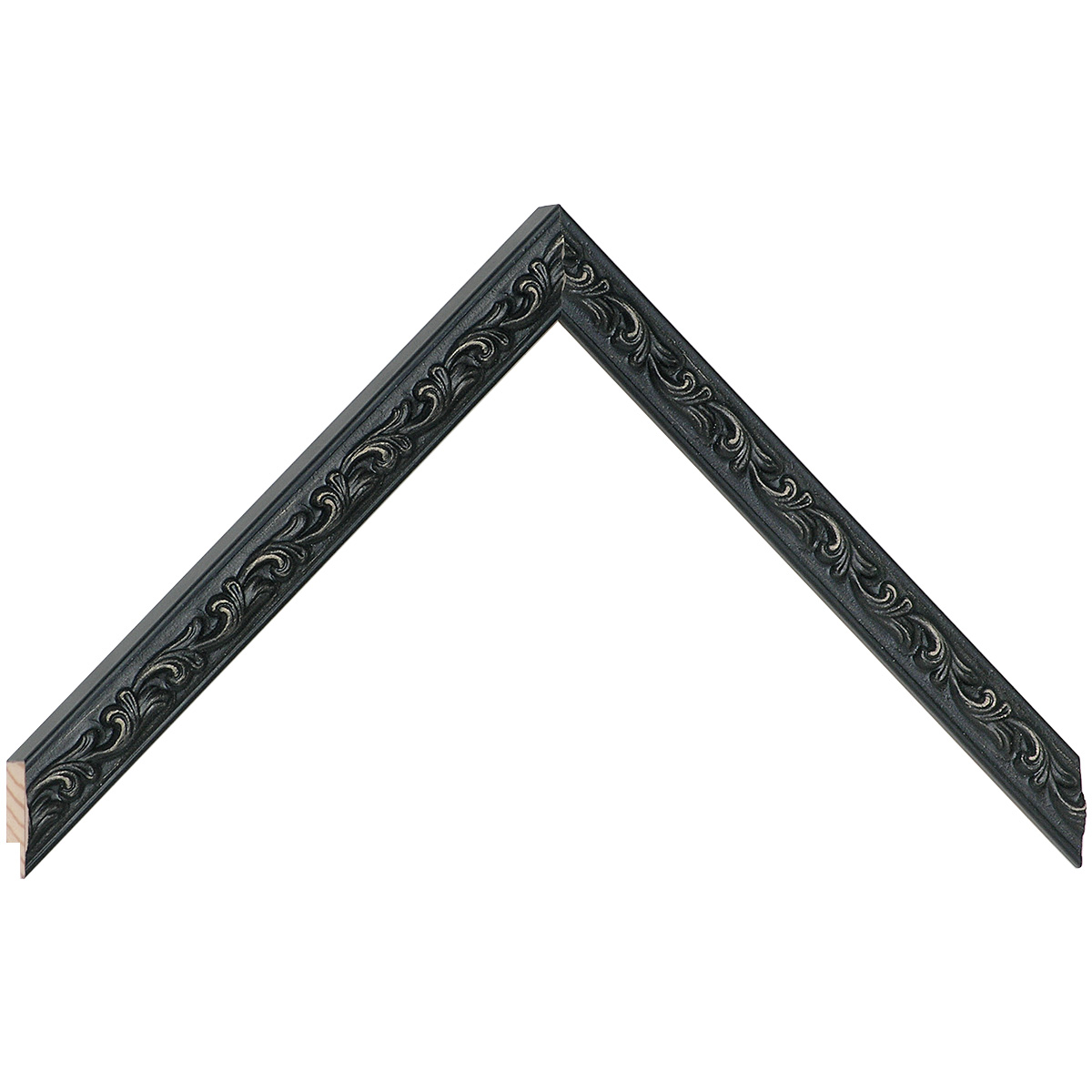 Asta pino giuntato - Larghezza 16mm Altezza 17 - Nero con decorazioni - Campione