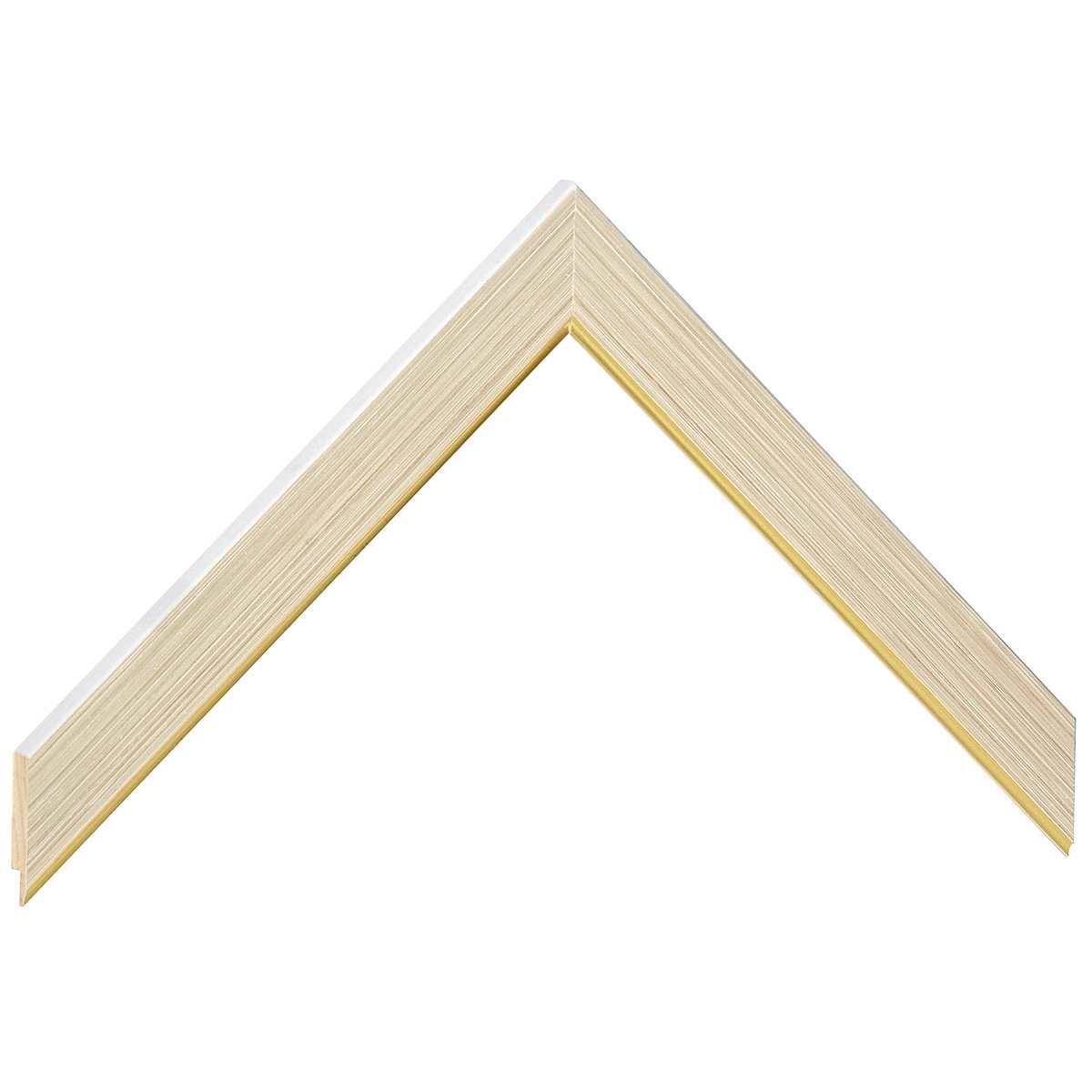 Asta pino giuntato - Larghezza 21mm Altezza 10 - Crema, filo oro - Campione