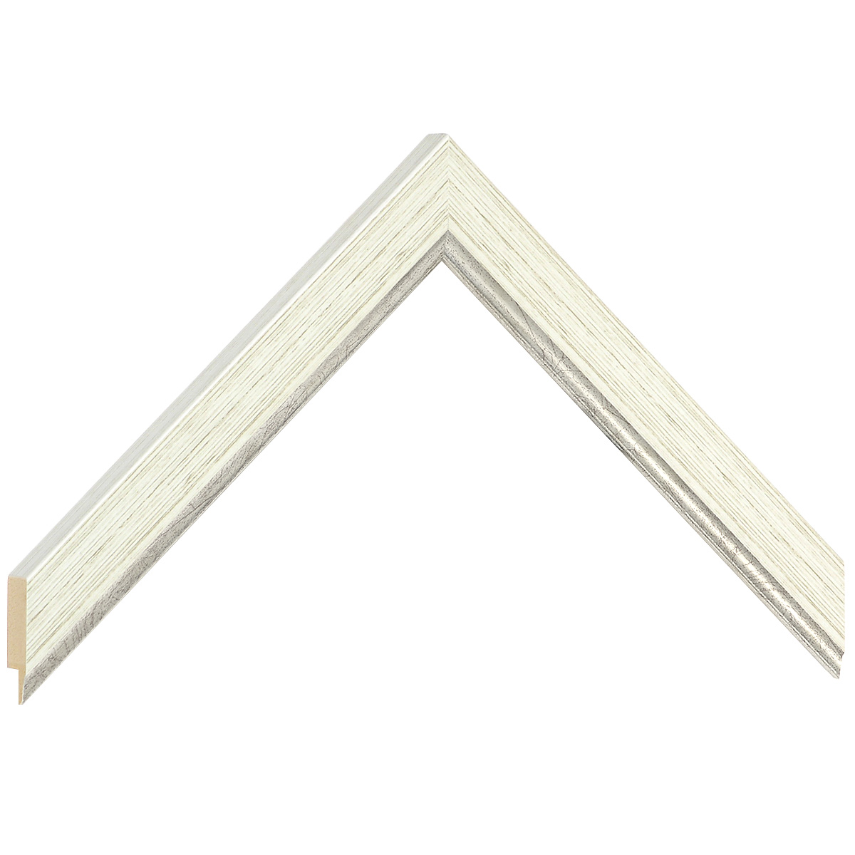 Asta pino giuntato - Larghezza 22mm Altezza 15 - Beige, filo argento - Campione