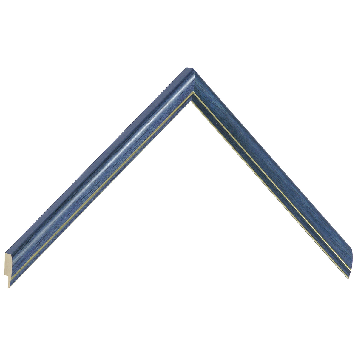 Asta in ayous giuntato larg. mm 13 - colore blu con filo argento - Campione