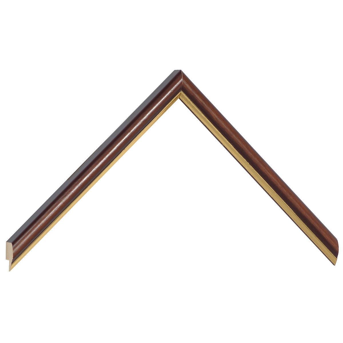 Asta pino giuntato - Larghezza 13mm Altezza 15 - Noce con filo oro - Campione