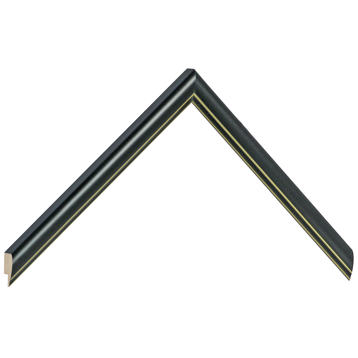 Asta pino giuntato - Larghezza 13mm Altezza 15 - Nero con filo argento - Campione