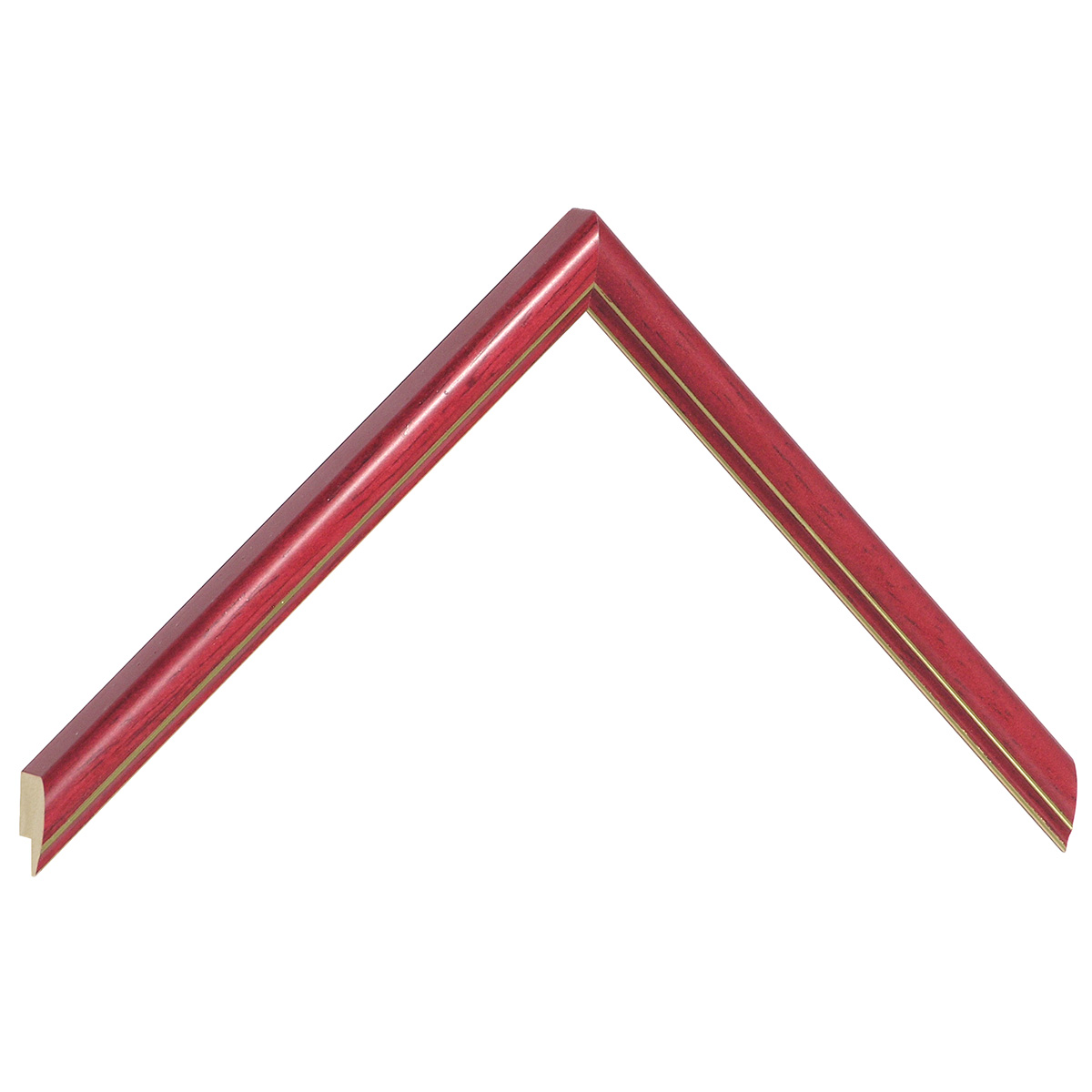 Asta pino giuntato - Larghezza 13mm Altezza 15 - Rosso con filo argento - Campione