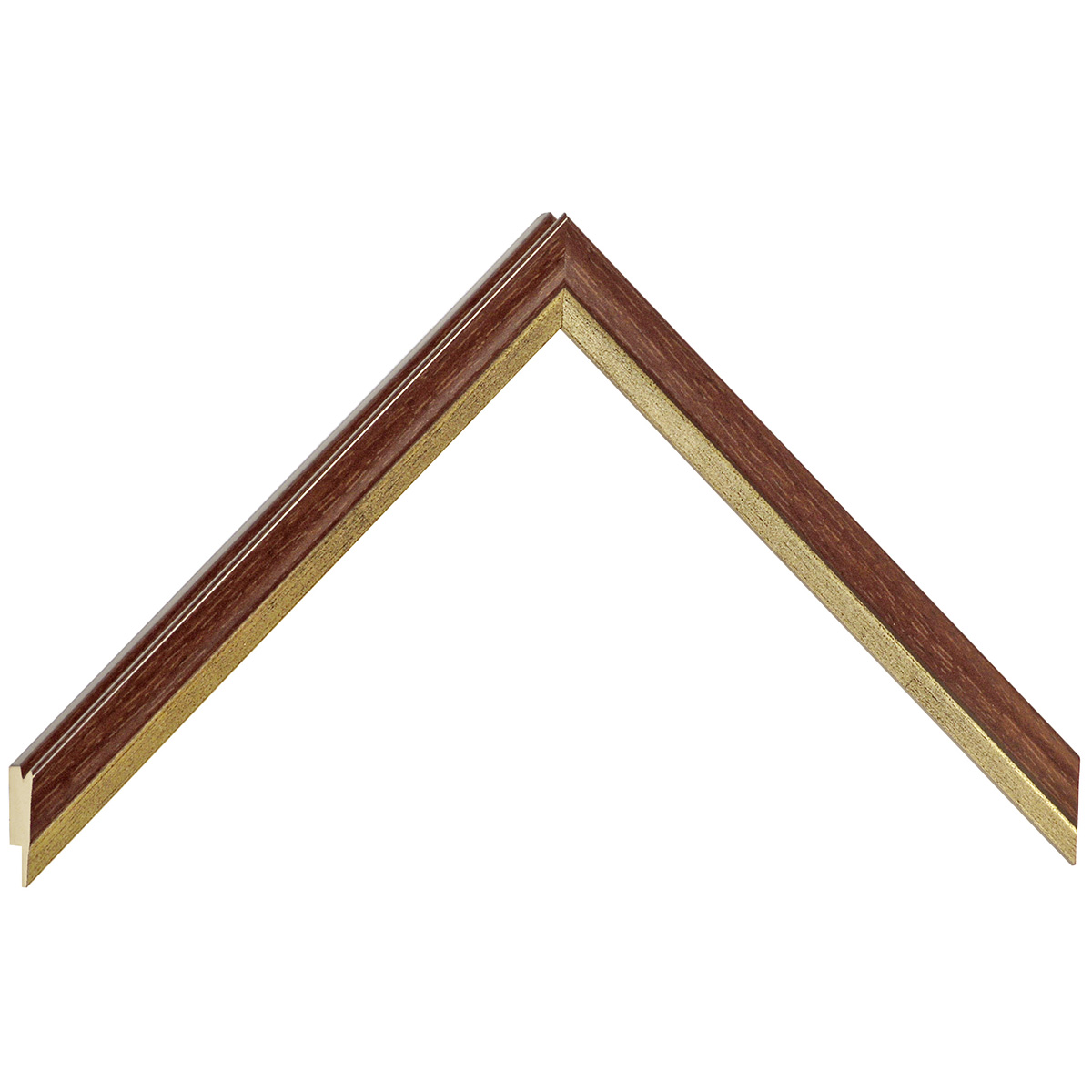 Asta pino giuntato - Larghezza 16mm Altezza 16 - Noce con filo oro - Campione