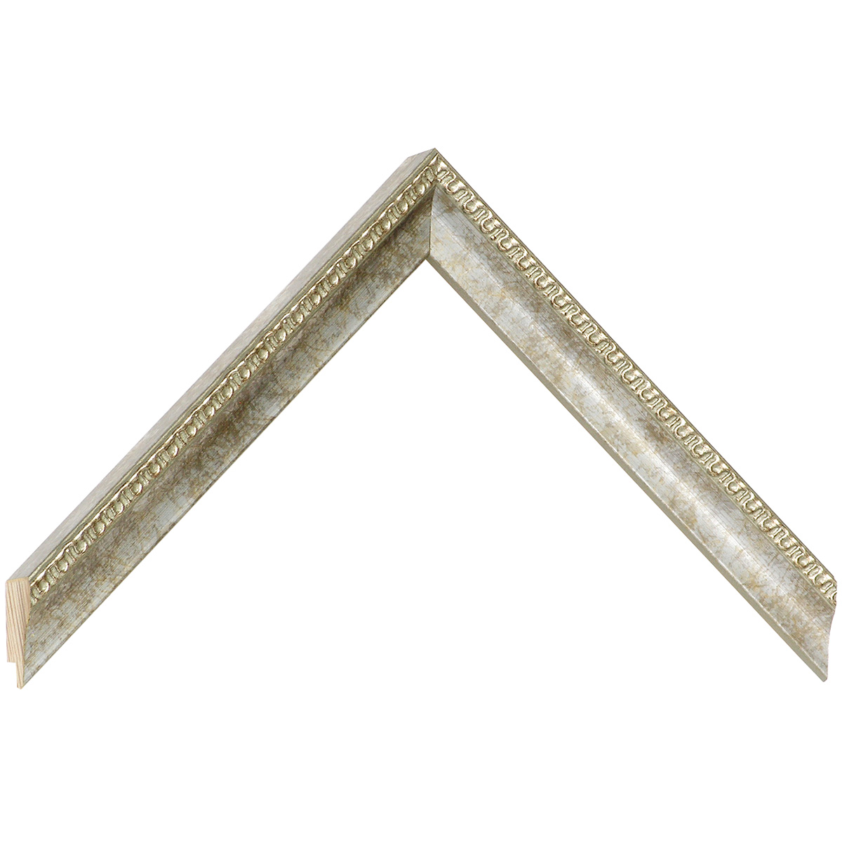 Asta pino giuntato - Larghezza 19mm Altezza 20 - Argento con decorazioni - Campione