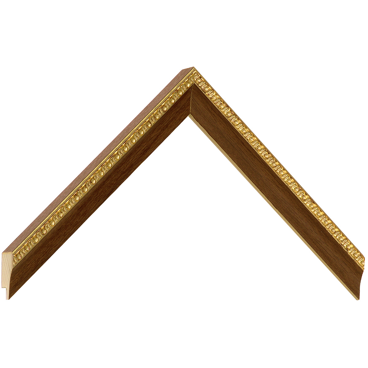 Asta pino giuntato - Larghezza 19mm Altezza 20 - Noce con decorazioni - Campione