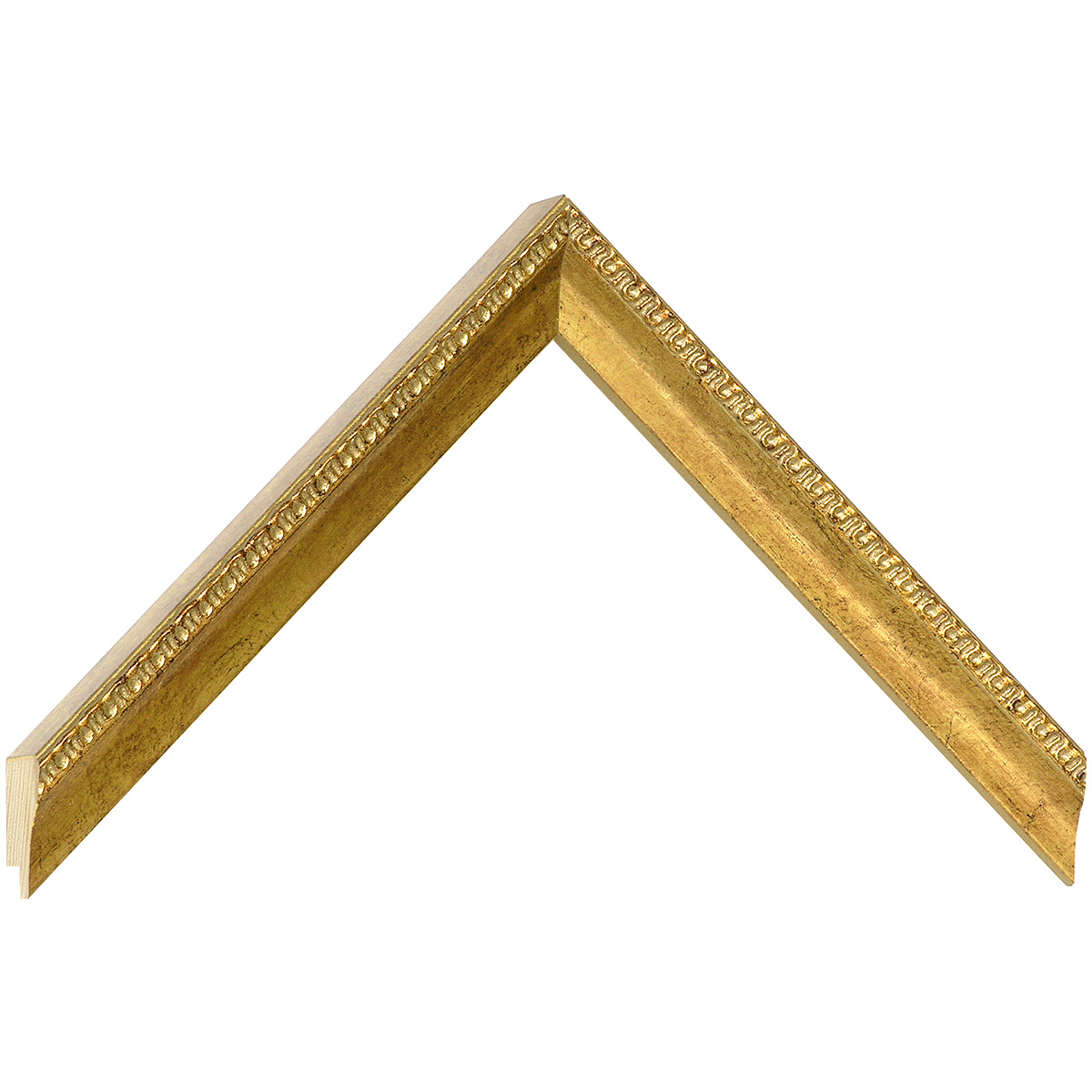 Asta pino giuntato - Larghezza 19mm Altezza 20 - Oro con decorazioni - Campione