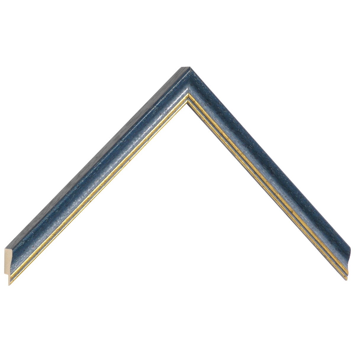 Asta in ayous - Larghezza 15mm Altezza 15 - Blu con filo oro - Campione