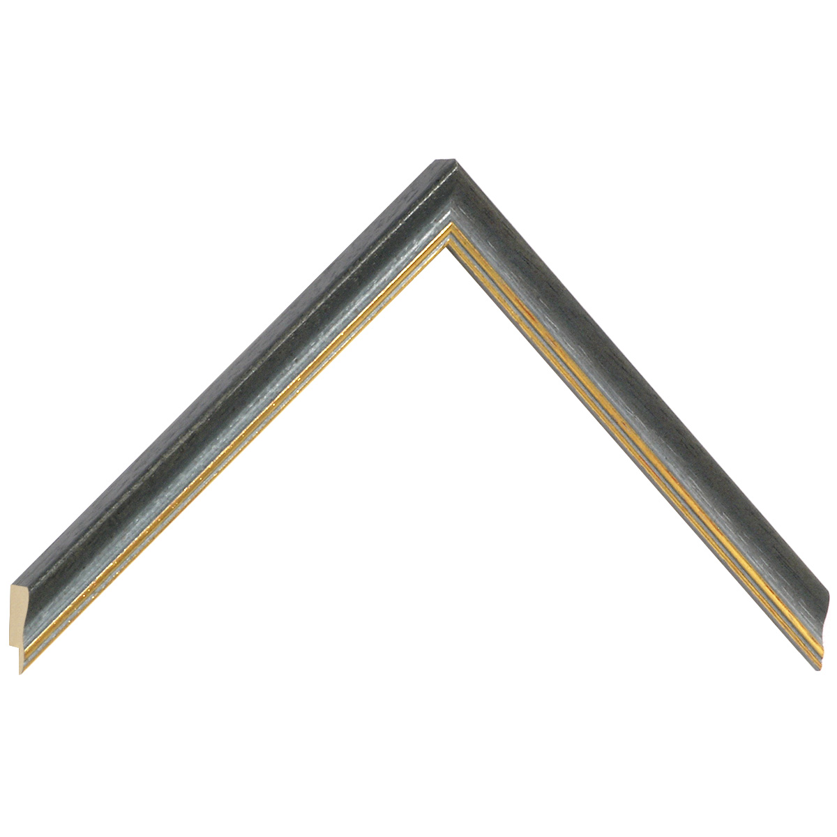 Asta in ayous - Larghezza 15mm Altezza 15 - Grigia con filo oro - Campione