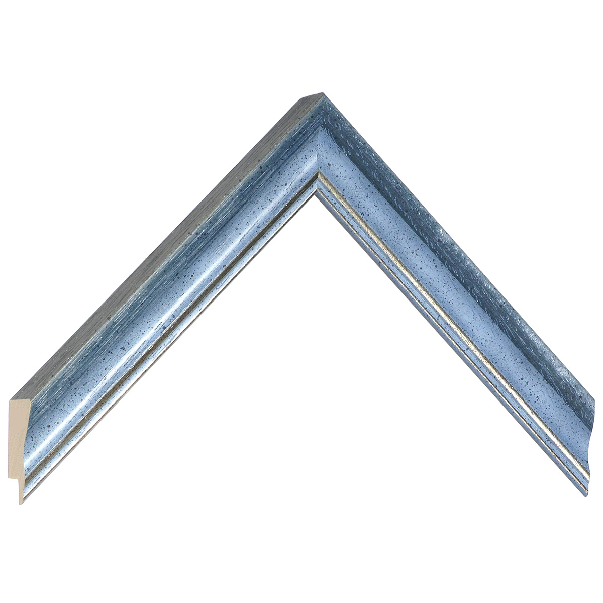 Asta pino giuntato - Larghezza 25mm Altezza 21 - Blu con filo argento - Campione