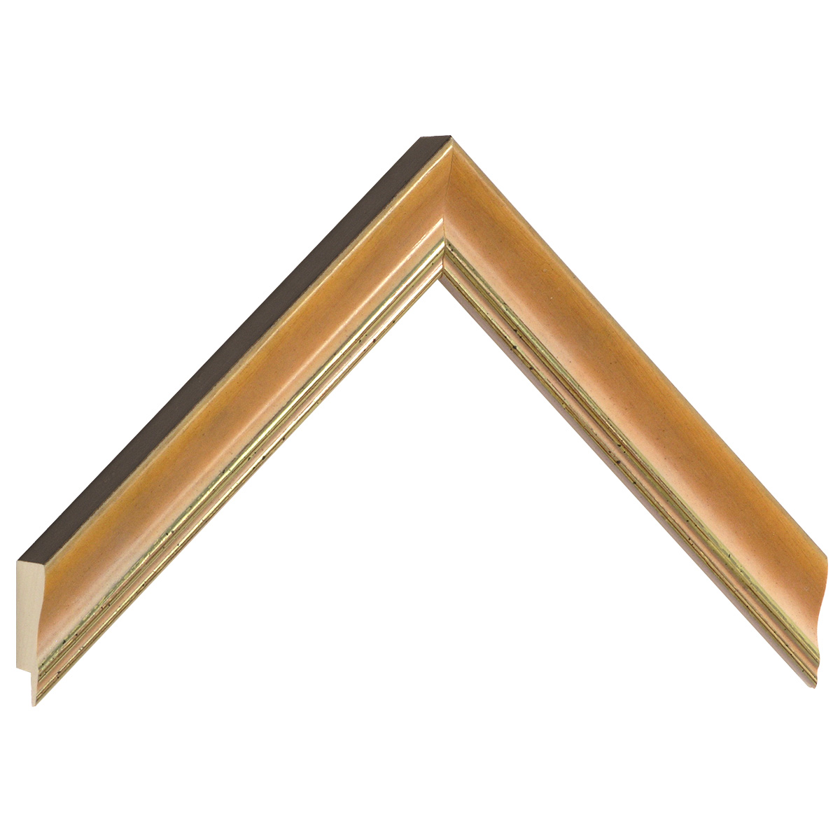 Asta pino giuntato - Larghezza 25mm Altezza 21 - Ocra con filo oro - Campione