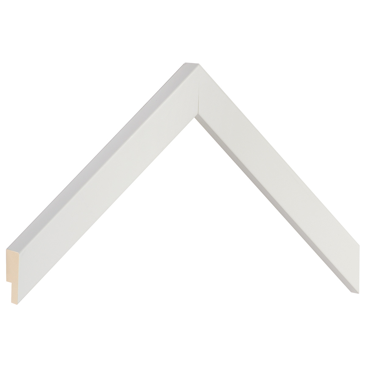 Asta in ayous piatta - Larghezza 20mm Altezza 20 - Bianco opaco - Campione