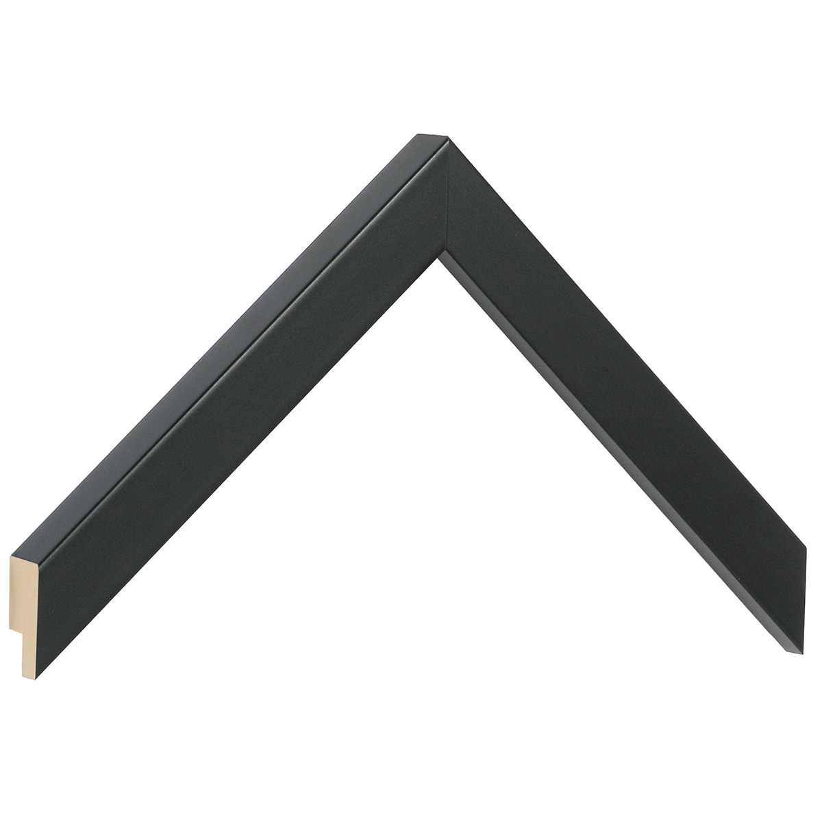 Asta in ayous piatta - Larghezza 20mm Altezza 20 - Nero opaco - Campione