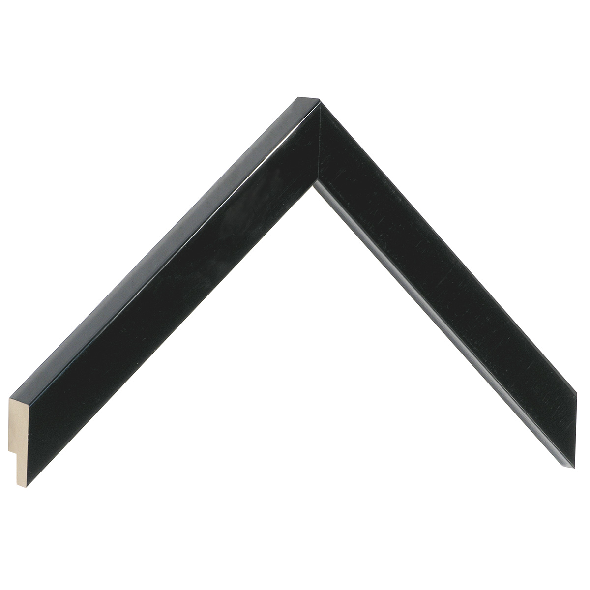 Asta in ayous piatta - Larghezza 20mm Altezza 20 - Nero lucido - Campione