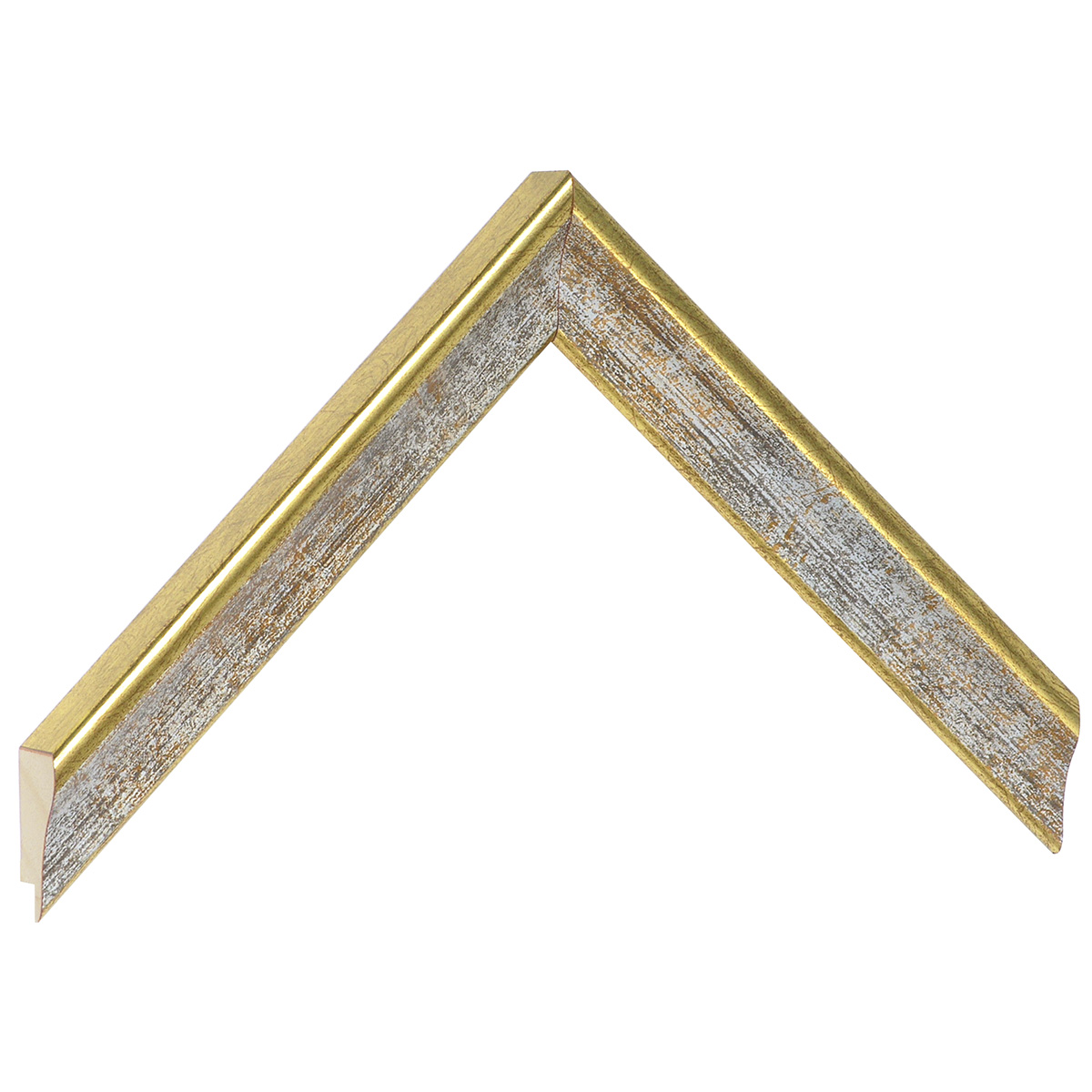 Asta pino giuntato - Larghezza 23mm Altezza 22 - Oro con gola grigia - Campione