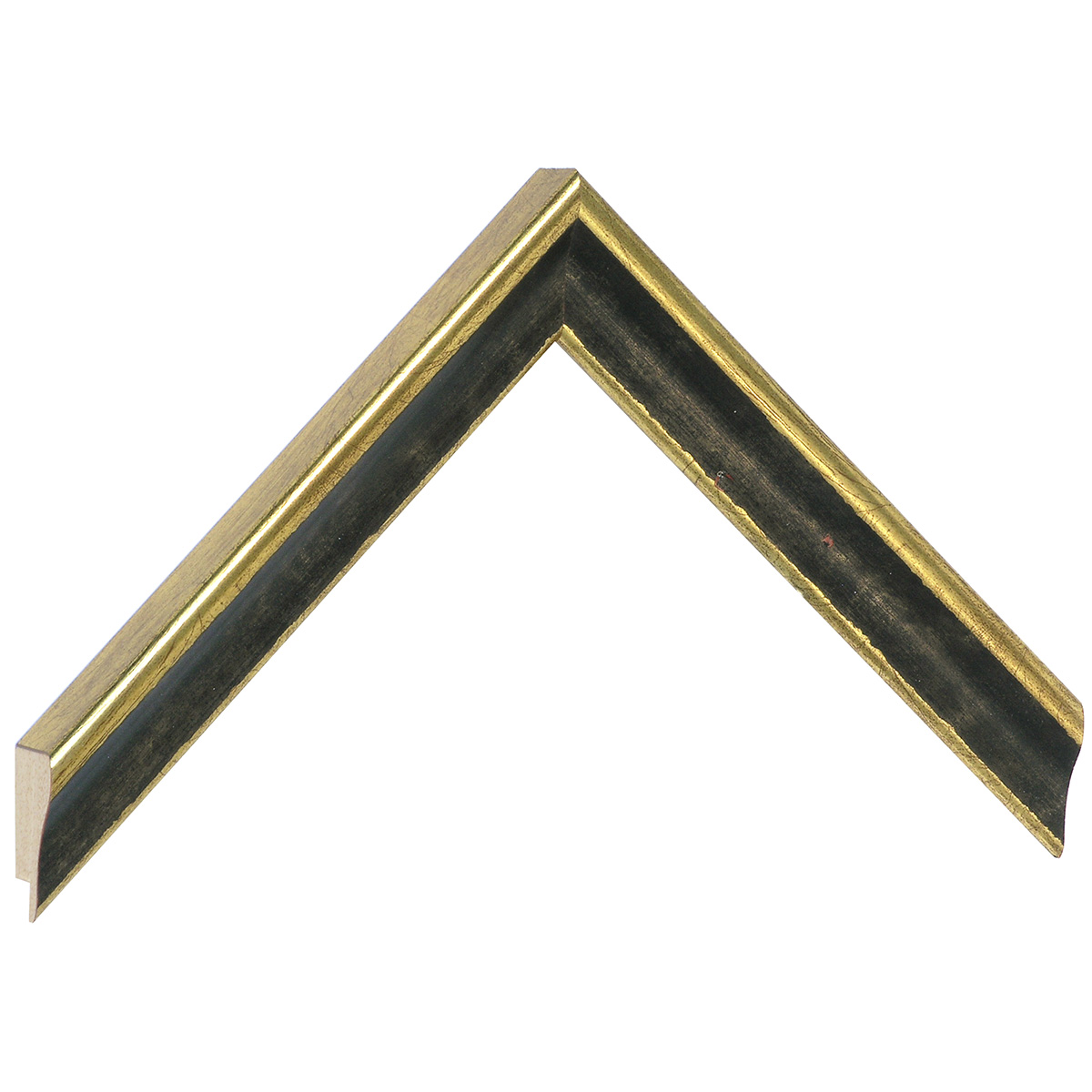 Asta pino giuntato - Larghezza 23mm Altezza 22 - Oro con gola nera - Campione