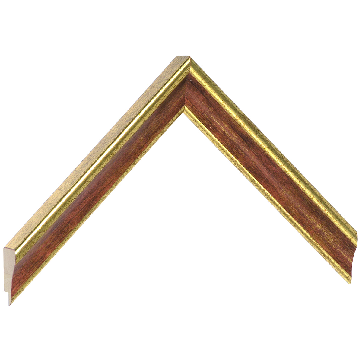 Asta pino giuntato - Larghezza 23mm Altezza 22 - Oro, gola rossa - Campione